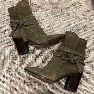 Banana Republic Green Suede Booties